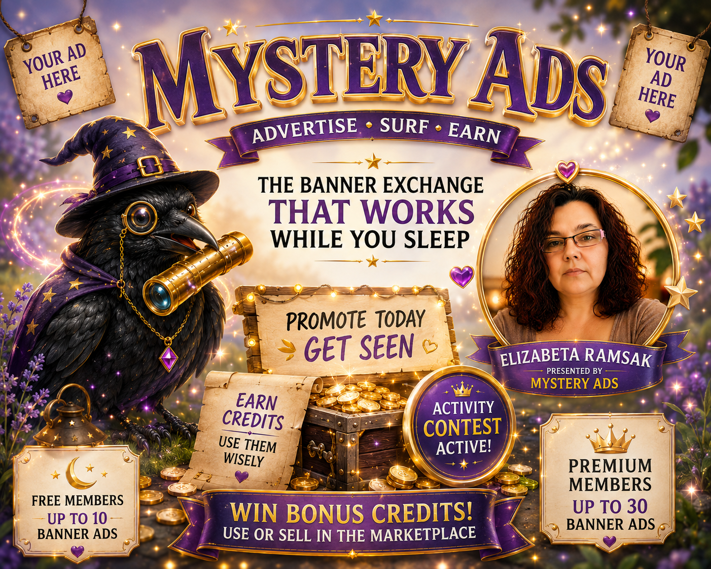 Mystery Ads banner exchange presented by Elizabeta Ramsak