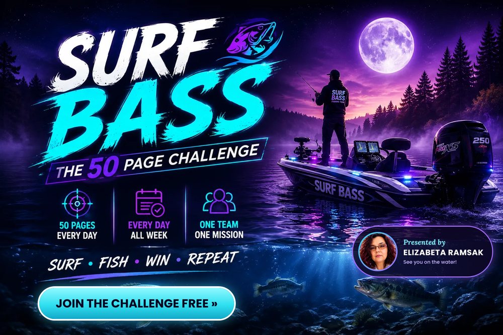 Surf Bass 50 Page Challenge banner